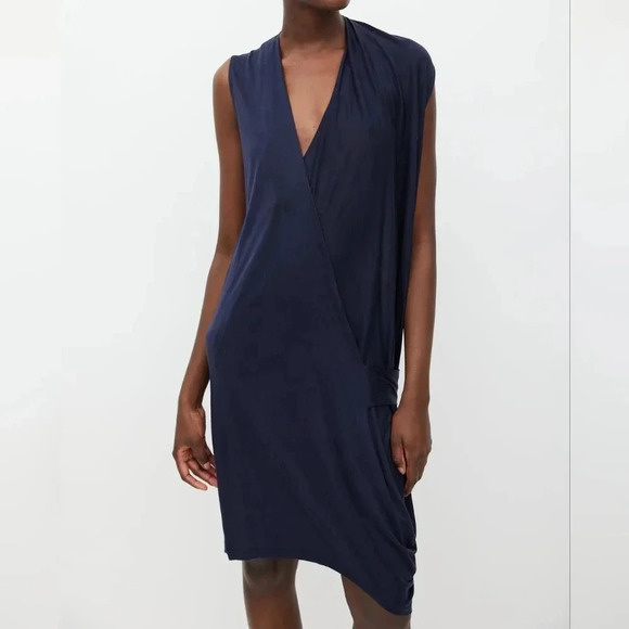 Acne Studios Natifa Draped Sleeveless Mini Navy Dress Size XXS. - Picture 1 of 14